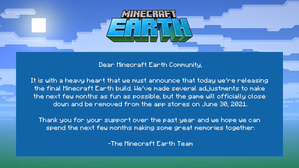 Microsoft закроет Minecraft Earth 30 июня