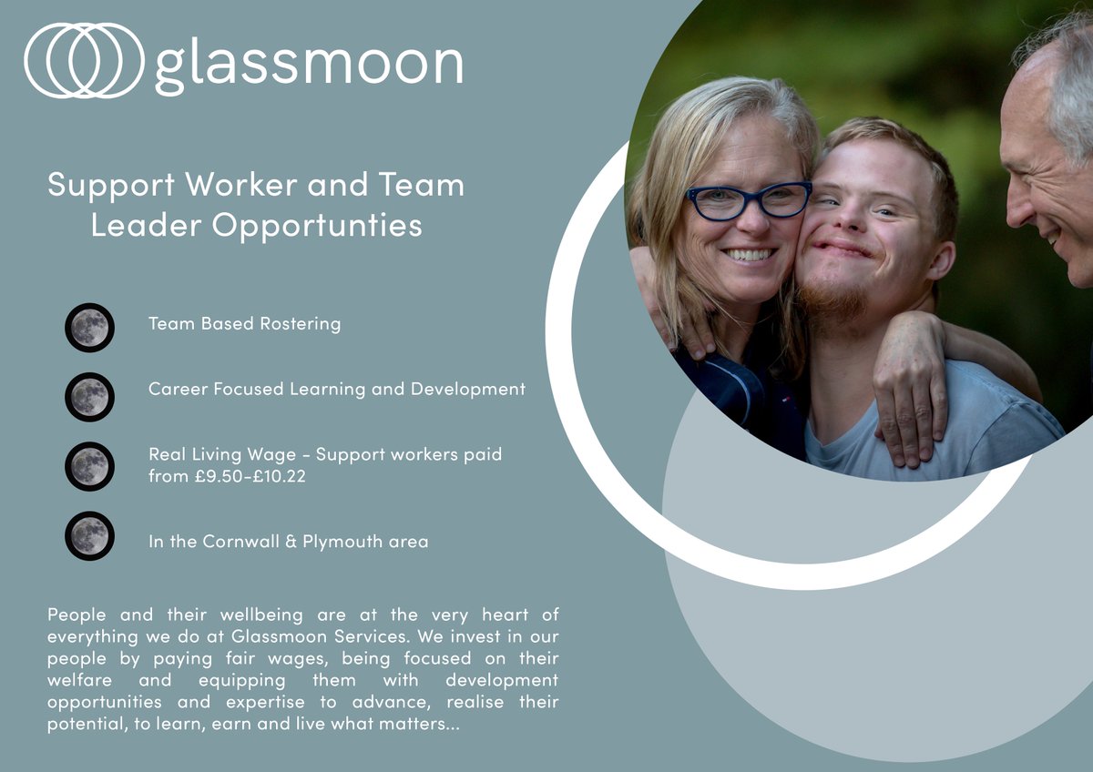 We are #excited to share new #supportworker and #teamleader #opportunities in the #Plymouth &amp; #Cornwall areas. #Reallivingwage on a fortnightly basis, #career focused #learning &amp; #development. Please #share and get in touch.