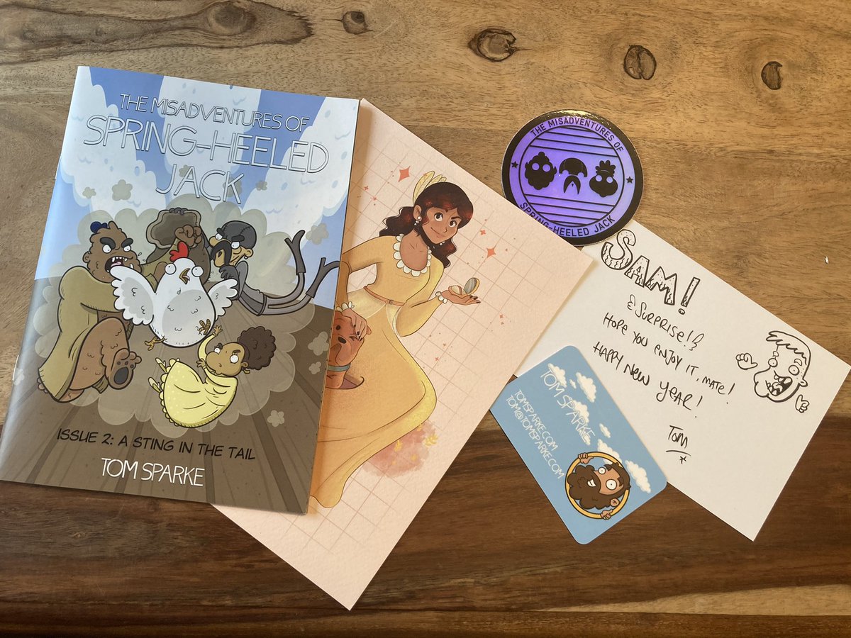 Sam_Brett_Art's tweet photo. Thank you to the awesome @sparkeface for my comics, it was a great surprise and it was very kind!!! #art #smallpress #comics #springheeledjack #captainfishbeard https://t.co/C37TUupZGp