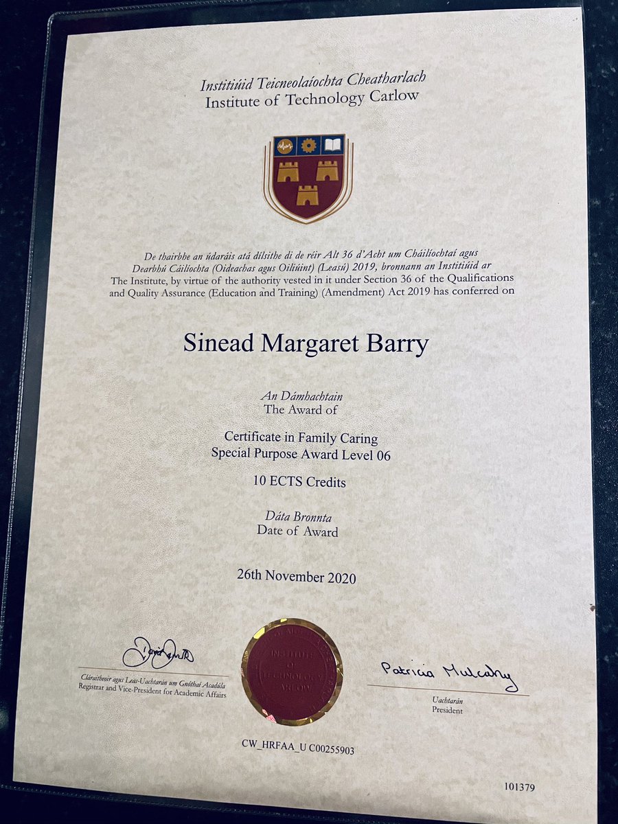 Nice little surprise in the post today 📚👩‍🏫 #Certificate #LastYear #FamilyCarer