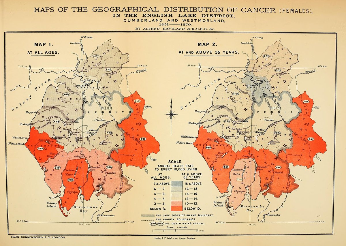 Faced with cancer's incurability, mid-C19 doctors and public health practitioners sought alternative ways to think about and manage malignancy. They tried to impose order onto the messiness of  #TheCancerProblem by counting, tabulating, and mapping its incidence