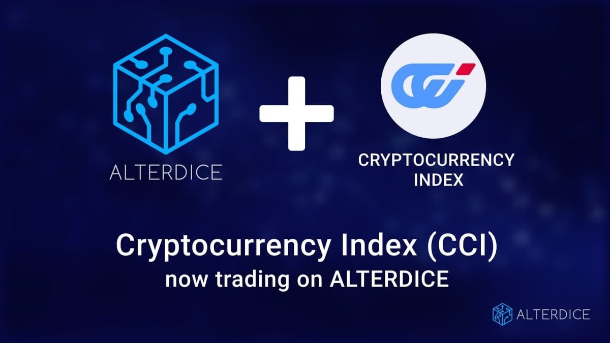 We are glad to announce that from today you can invest in the CCI crypto index.
alterdice.com/news/cci-listi…

More information about the index you may find on the website cci.finance

#listing #alterdice #crypto #exchange #cryptocurrency