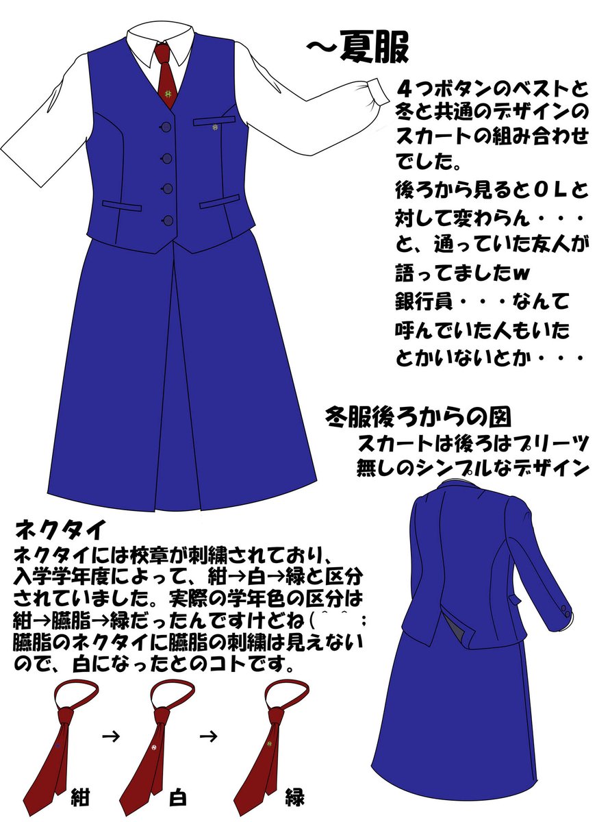 本宮さくら 偏屈メイド 引退制服図鑑 久々にup 今回は過去絵の描き直しです 札幌市立平岸高校の初代制服 明るいスーツ型で スカートは前に1boxのみのシンプルなデザインでした 友人が通っていたのですが 動き辛くてちょっと大変だった とのコト 本宮さくら 偏屈メイド 引退制服図鑑 久々にup 今回は過去絵の描き直しです 札幌市立平岸高校の初代制服 明るいスーツ型で スカートは前に1boxのみのシンプルなデザインでした 友人が通っていたのですが 動き辛くてちょっと大変だった とのコト