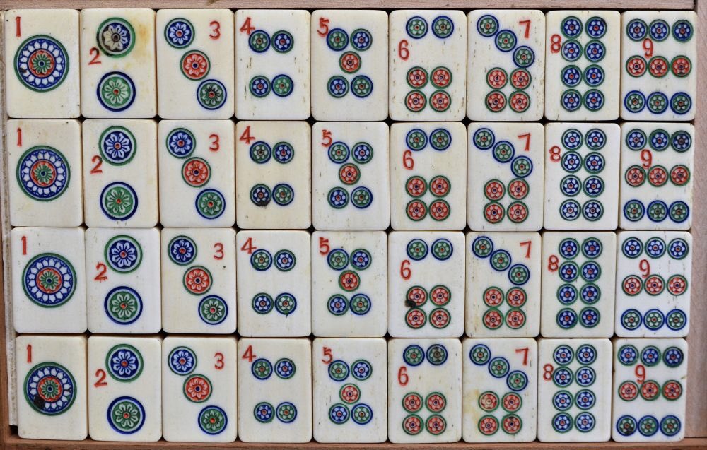 Am also noticing how a lot of these vintage sets obviously had their numbers modified on after the fact. Presumably at the point of being imported and sold to outside of the Asia?  https://www.themahjongtileset.co.uk/allan-and-lila-weitz-private-collection-21/