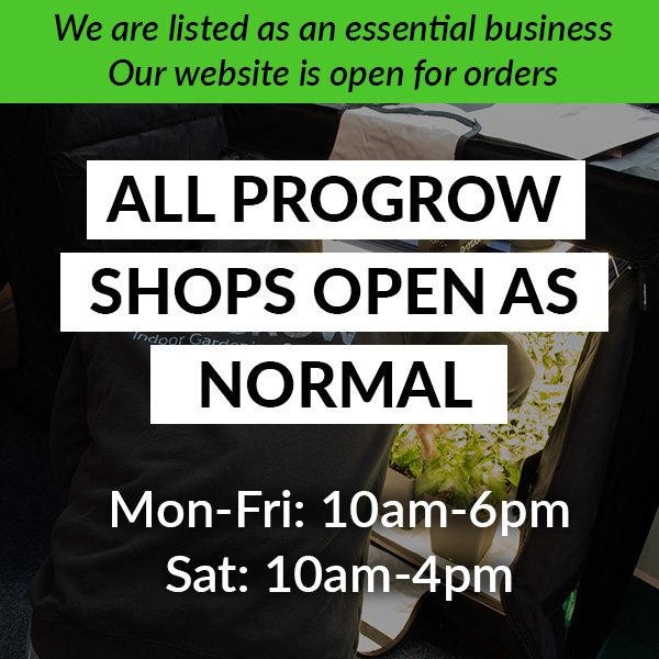 We are listed as an essential business and will continue trading as normal!
#progrow #devon #hydroponics