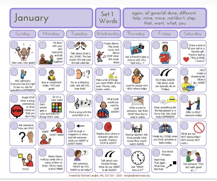 Awesome activities for those students who use core boards or devices . Thanks <a href="/RachaelMLangley/">Rachael Langley</a> for another great calendar 🗓!  <a href="/gecdsbpro/">GECDSB PR</a> #SLP