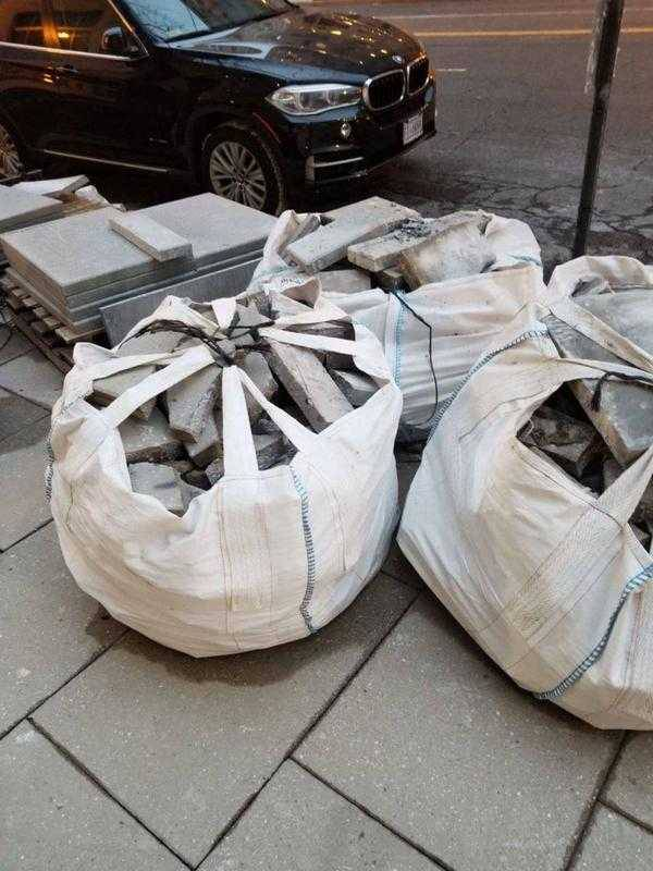 PATRIOTS BE CAREFUL IN DC BAGS OF STONES ON SIDEWALKS NO ONE KNOWS HOW THEY GOT THERE