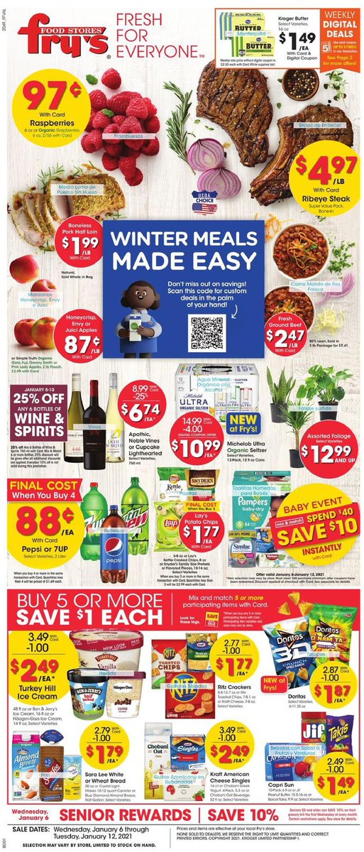 WeeklyAdsUSA's tweet photo. Fry's Weekly Ad Jan 6 - 12, 2021 #frys

https://t.co/TOTcILSLey

#weekly #ad #ads #us #catalogue #ad #weekly #deal #deals #sale #discount #promo #shopping #sales #weekly #ad #ads #us #grocery #groceryshopping #food #shopping #supermarket https://t.co/KWoNJ1UTK0
