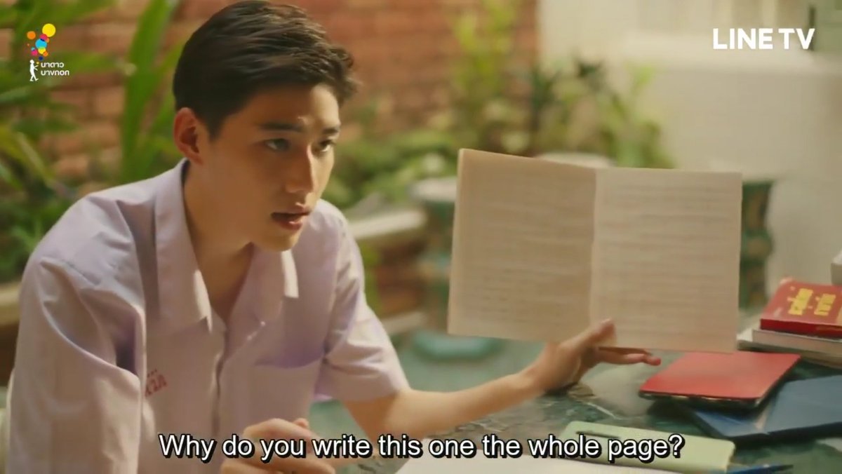 For me, their feelings for each other started developing when Teh and Oh Aew hung out more in the second episode. As indicated, they started from being rivals to being intimate 