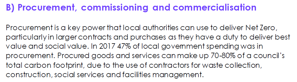 But procurement is boring I hear you cry. I suspect this will make your change your mind.Council prioritisation of low carbon procurement is a big win for local emissions reductions. The big issue is about getting the 'price right' for tax payers.