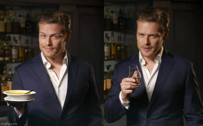 Sam Heughan:"Cute as hell" vs "What the hell"A Thread.