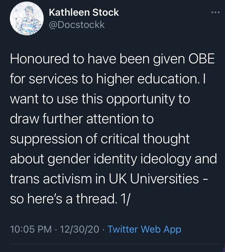 So now, in just the last 3 years, Stock has gone from no-name philosopher of fiction to-invited (no review!) lecturer at prestigious Aristotelian Society -“expert witness” to UK Parliament-OFFICER OF THE BRTISH EMPIREall w/o a single peer-reviewed publication on sex/gender!