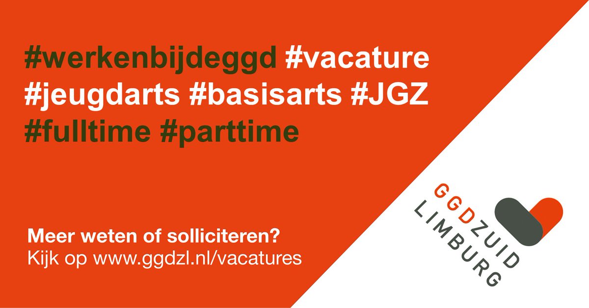 ggdzl's tweet photo. #VACATURE | Jeugdarts/Basisarts
Binnen de afdeling #Jeugdgezondheidszorg (JGZ) zijn wij op zoek naar meerdere jeugdartsen/basisartsen. Interesse? 👉 https://t.co/JJzOV4BQZH https://t.co/4v8R6hoNXT