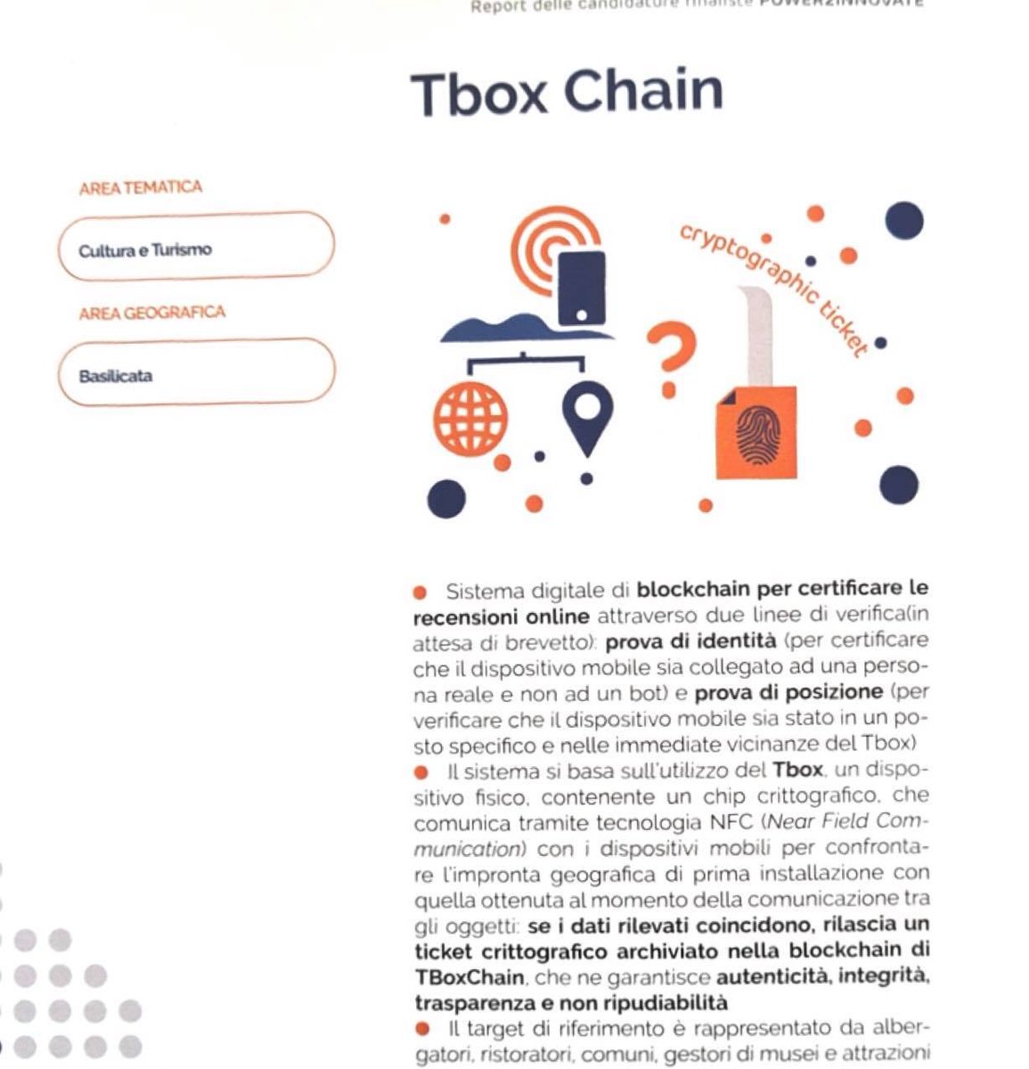 tboxchain's tweet photo. 🤩 Le prime soddisfazioni dell’anno nuovo con il report delle candidature finaliste ❝Power2Innovate❞
 
🔹 TBoxChain 🔹
✨ Area tematica: Cultura e Turismo
📌 Area geografica: Basilicata 

#stepbystep https://t.co/5Qgjq9CrmE