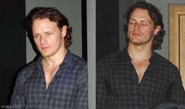 Sam Heughan:"Cute as hell" vs "What the hell"A Thread.