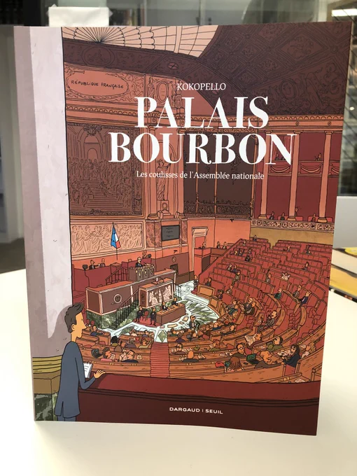Arrivée du jour: « Palais Bourbon, les coulisses de l'Assemblée Nationale », par @Kokopello_BD, une enquête pour tout savoir de l'Assemblée, des députés et de leurs réalités - en librairie le 22 janvier @EditionsduSeuil &amp; @EditionsDargaud 