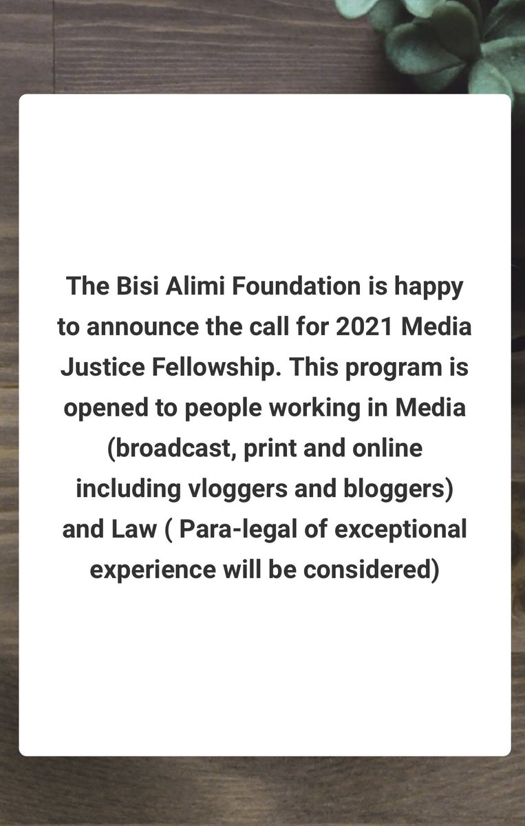 tbafoundations's tweet photo. Have you applied for the Media Justice Fellowship organized by @tbafoundations?
Are you a media practitioner or a lawyer or paralegal in Nigeria and want to be part of the fellowship?
Then click on this form and apply
https://t.co/uVpQLDuZPJ
3 days left before application closes https://t.co/BMEYDQxM7O