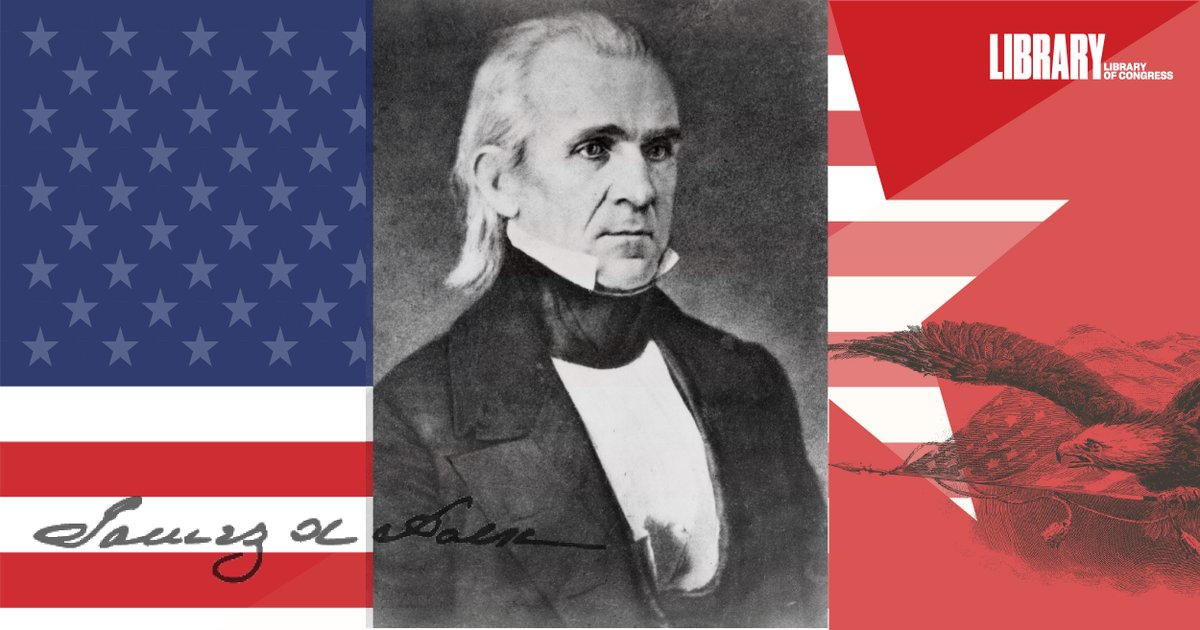 Explore the digitized papers collection of James K. Polk:  http://loc.gov/collections/james-k-polk-papers/about-this-collection/?loclr=twloc Items in the collection from Polk’s presidency document the annexation of Texas, war with Mexico, the acquisition of the New Mexico and California territories and more.  #PresidentsAtTheLibrary
