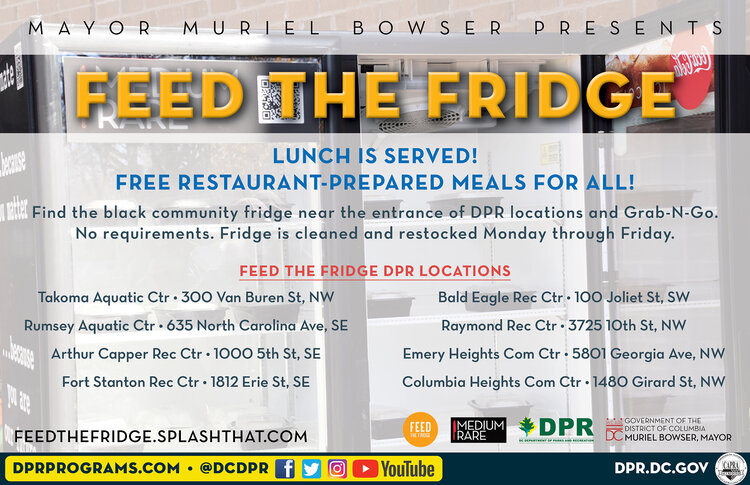 ccprepacademy's tweet photo. 🍎Mayor Bowser and DPR have partnered with Medium Rare to launch the Feed the Fridge program at select DPR facilities across the District

Click here to learn more: https://t.co/6K6W65k8lh

#FeedtheFridge #MayorBowser #DPR #communitylove #DCstrong #mealprograms #freemeals https://t.co/Crq9gPcBdI