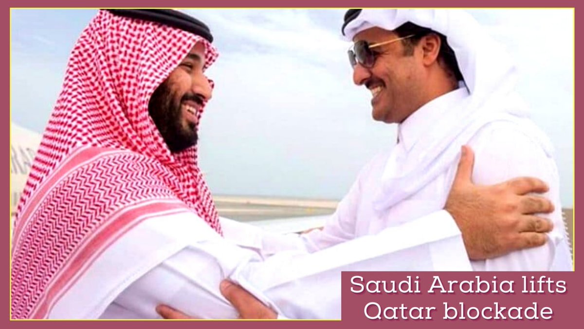 Saudi lifts Qatar blockade, Egypt also to reopen airspace for Qatari planes. It is another huge US-backed geopolitical positive for Mideast. However, with many differences unresolved, time will tell the exact impact of the deal & its effects on Qatar's ties with Iran, Turkey.