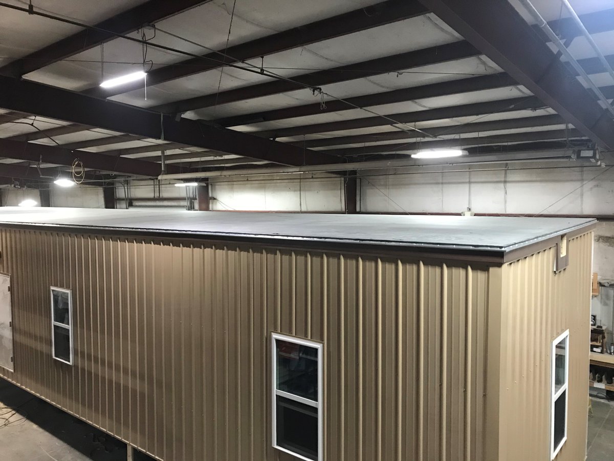 *** Lawrence County Engineer units in production***
 #IMS is custom building a double wide 28’ x 70’ with (4) offices, (2) restrooms, kitchen area, closet and open conference area. #modular #IMSmodular #Modularbuilding