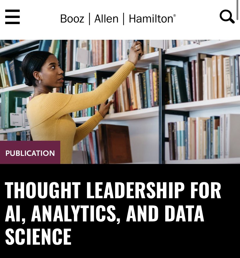 KirkDBorne's tweet image. Thought Leadership resources (articles, field guides, playbooks, research papers) in #AI, #BigData Analytics, and #DataScience at @BoozAllen 👉 bit.ly/3bb1N1t
————
#MachineLearning #DeepLearning #PredictiveAnalytics #GANs #ComputerVision #NeuralNetworks #DataScientists