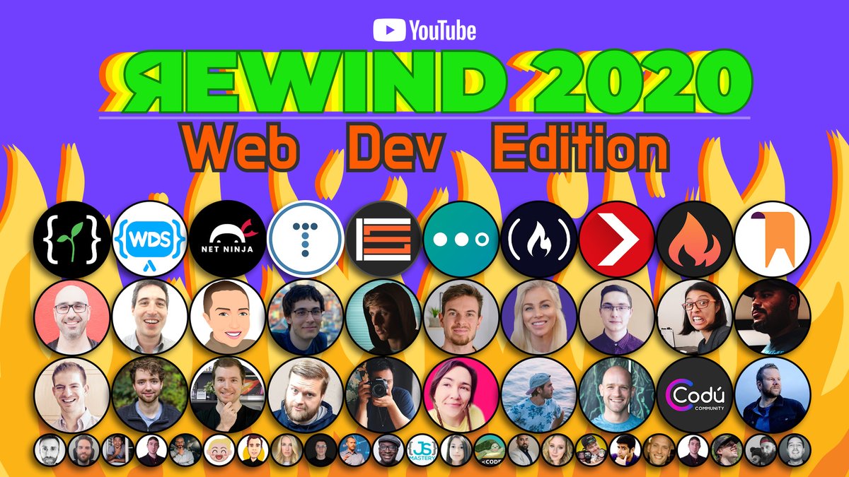 codeSTACKr's tweet image. I just posted my YouTube Rewind 2020 - Web Dev Edition.
Check out all of the amazing videos that you may have missed from my favorite web dev YouTube channels.
If I missed any videos that you enjoyed in 2020, let me know by commenting.
a 🧵