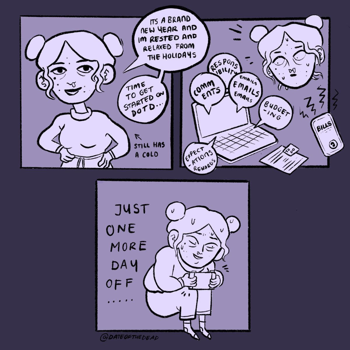 dateofthedead's tweet image. Well, It’s a new year and time to resume work on Date of the Dead. And don’t worry, despite how much I want to crawl back into bed and play Animal Crossing till 2022, I am actually working. Keep an eye out for the January newsletter!