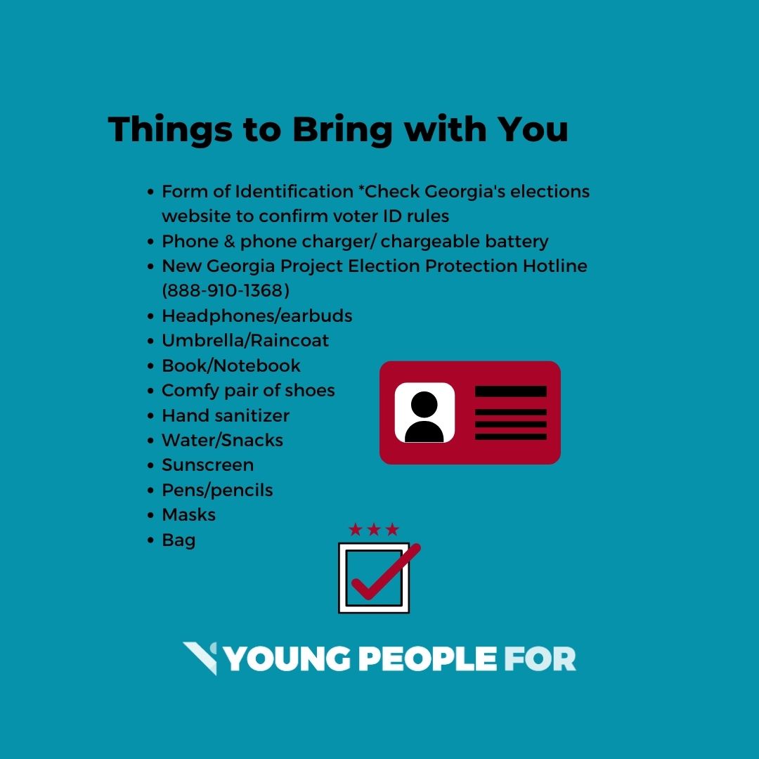 YP4's tweet photo. Today is the day! Let’s go vote #Georgia fam! To the poll workers and voters heading out to the polls today, we are with you. ✊🏾 Stay safe and share this info with your folks! #BuildingPowerToWin #gapol 📲 Issues at the polls? Call the @NewGAProject hotline at 888-910-1368. https://t.co/NocJyNqRUg