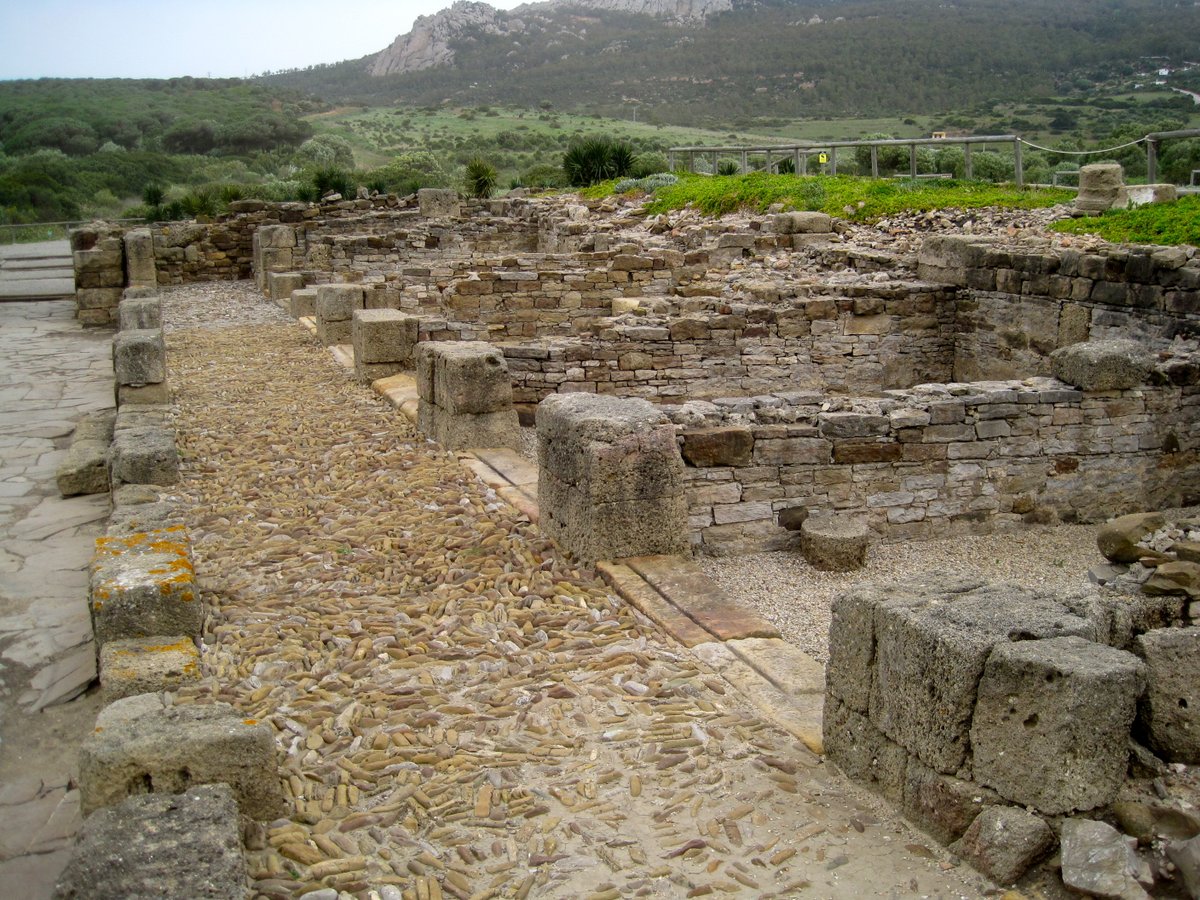 These retail thresholds are an invention of the earliest years of the 1st c. CE. And they appear en masse, popping up all over the Roman world but made of local materials. The knowledge networks here are pretty powerful. These are at Baelo Claudia, Spain.  #Archaeology31