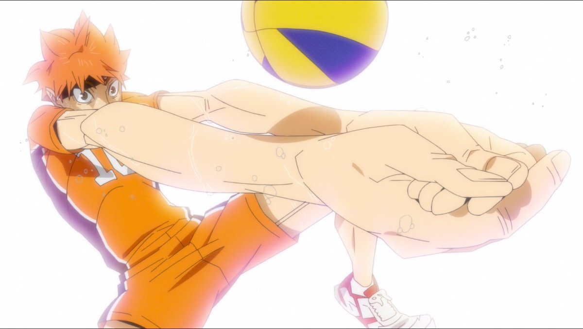 it's things like this w furudate's storytelling of the MCs dynamic that's delightful. kageyama's face tends to be obscured following major events w hinata e.g. stellar receives showing his growth at defence. thus, these are moments of the gap narrowing between them in vball + 