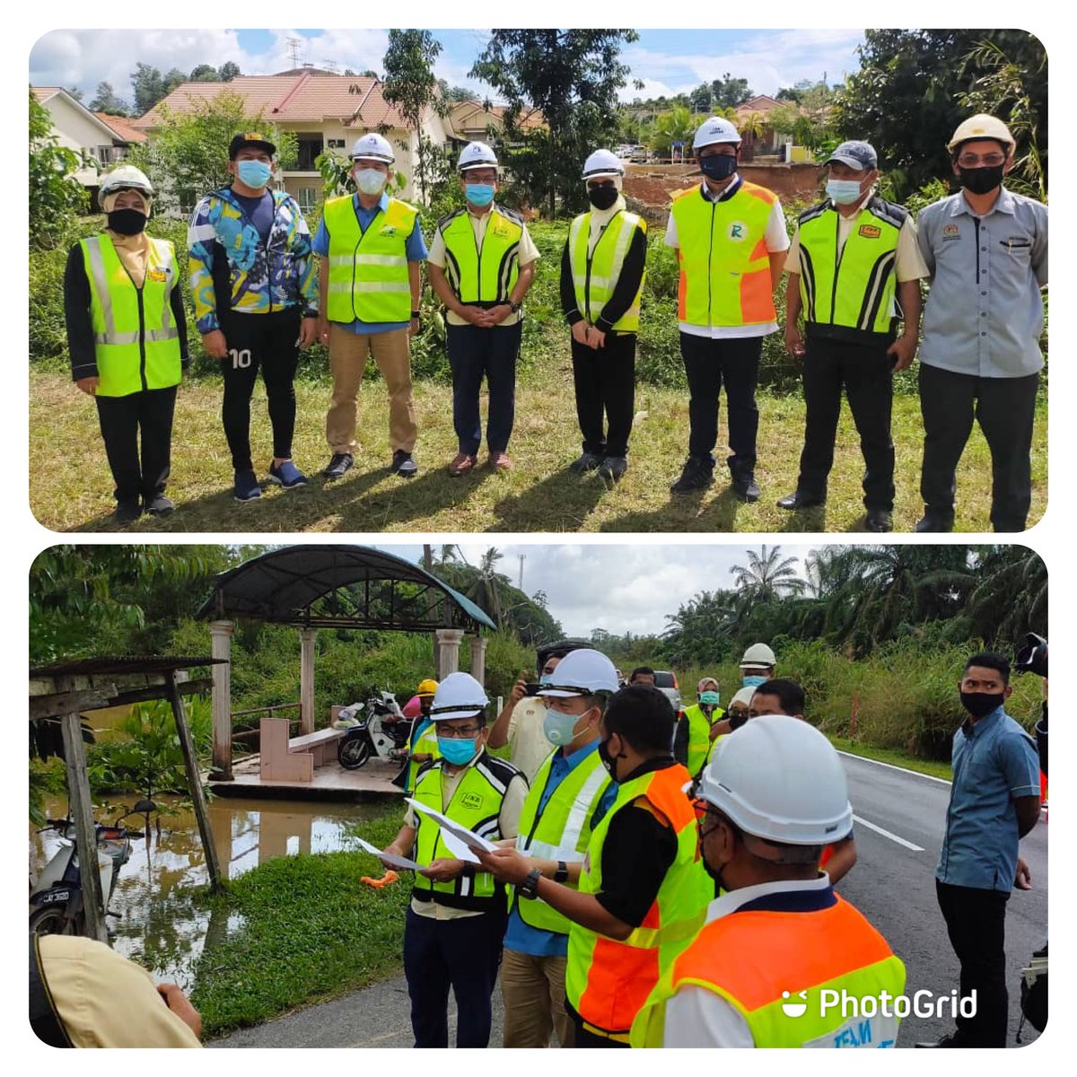 Roadcare_HQ's tweet photo. Lawatan bersama YBM Kanan Kerja Raya bagi meninjau lokasi banjir dan tanah runtuh di Negeri Pahang. 
Turut serta pihak Roadcare bersama pengurusan JKR Negeri Pahang.
@PetraJayaMP 
@MOWorks 
@JKRMalaysia 
@JKRPAHANG 
@CSFJ_JKR https://t.co/7EsRsIPLDh
