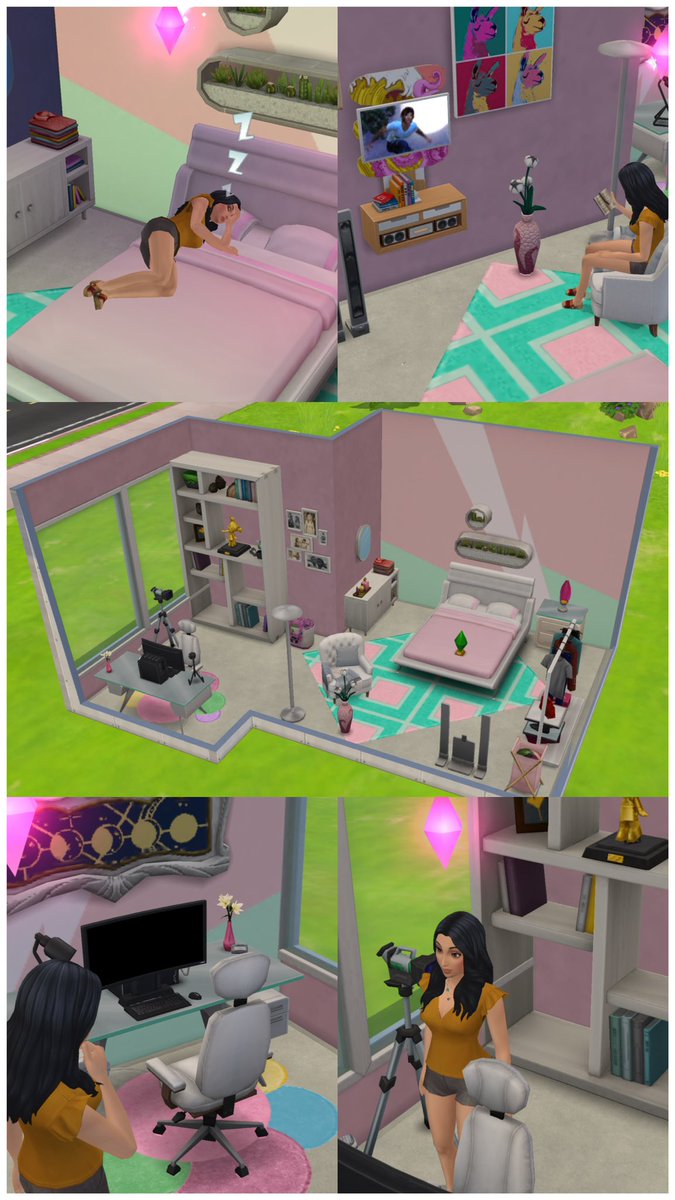 karenkerenonly's tweet photo. Here’s my entry to the #TSMZodiacChallenge As an Aries, I’m adventurous and I like to try new things and challenge myself. I designed my room in a vibrant and bold items that exemplify my hobbies and interests. #SMCentral #TheSimsNation #SimsMobileReddit #TheSimsMobile https://t.co/WvPKCIjeMR