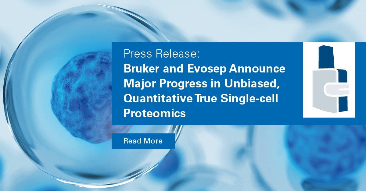 Bruker and Evosep Announce Major Progress in Unbiased, Quantitative True Single-cell Proteomics. Learn more bit.ly/3oiPgN5