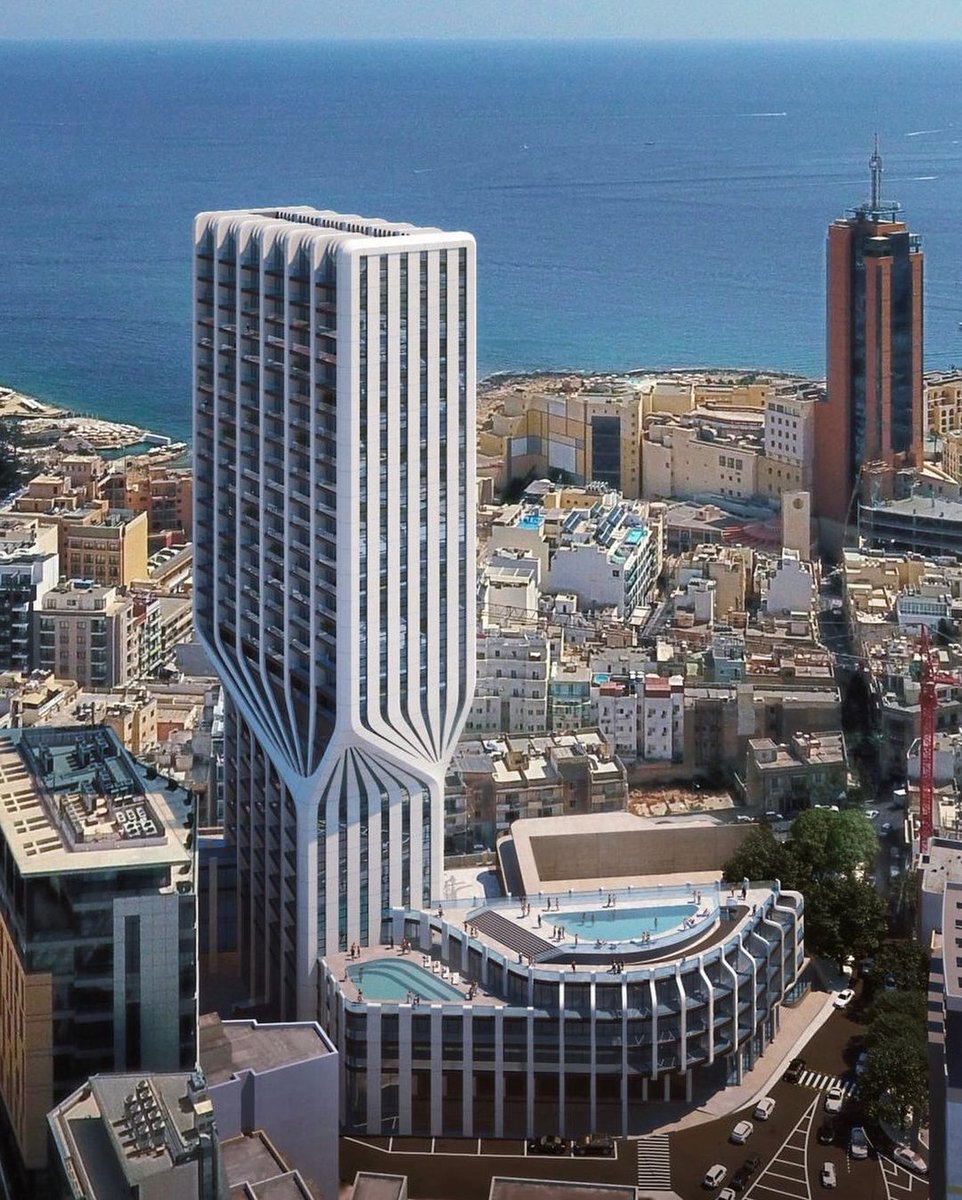 __NANCIOGALVAN's tweet image. #MercuryTower un proyecto icónico en Paceville, #Malta a orillas del meditarreneo , una estructura realmente compleja.