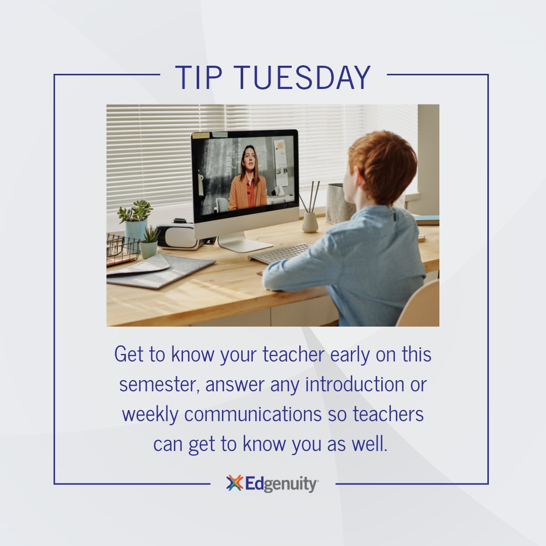 EdgenuityInc's tweet photo. Whether you’re working from home or your back in the classroom today, this is your chance to start fresh! 📚 #edgenuity #tiptuesday #tipsforstudent #learningtips https://t.co/5qEhgux28n