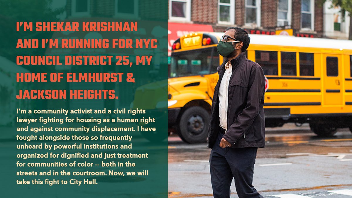 Here in  #Elmhurst and  #JacksonHeights, we’ve fought togethr for years for tenant and immigrant rights, for our public schools, more open space & safe streets, for child care access, & against a racist criminal system. Now, we will take this fight to City Hall.