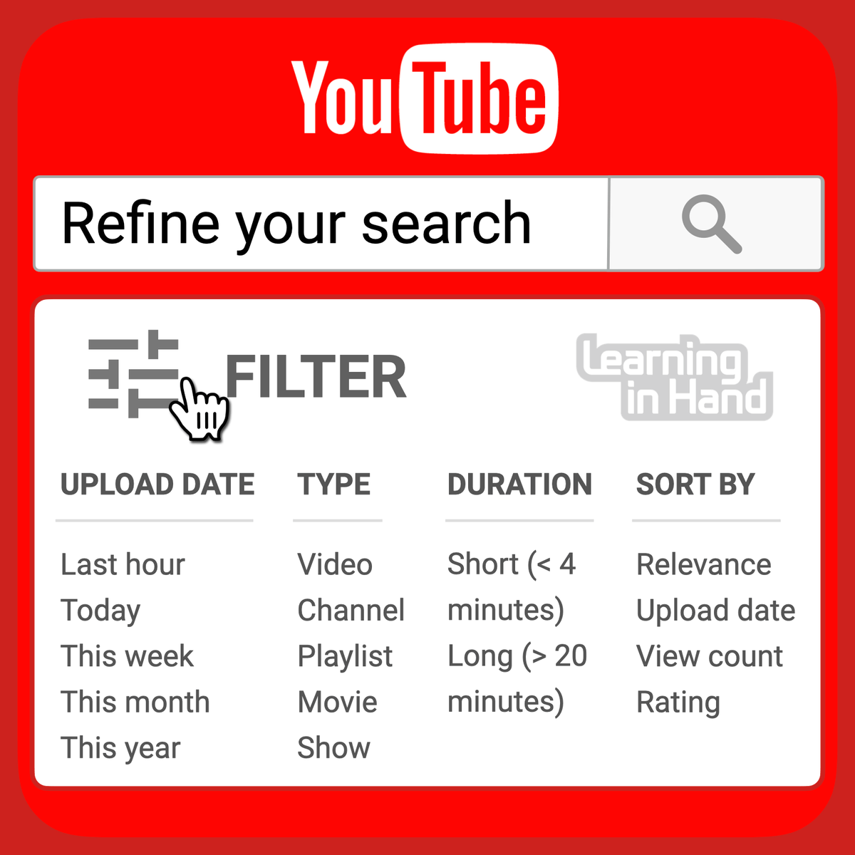 tonyvincent's tweet photo. 🔍 Click the Filter button on a YouTube search results page. Then you can limit your search to short videos. https://t.co/8vg46bTcy6