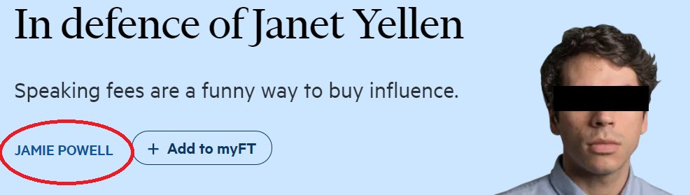 I'll get it over with. First of all, they spelled "Defence" wrong.We had a war 250 years that settled this.Second, how can you trust an article about Yellen written by someone named "J. Powell"? Come on, man!Hopefully I've made my case. https://archive.vn/YEbML 