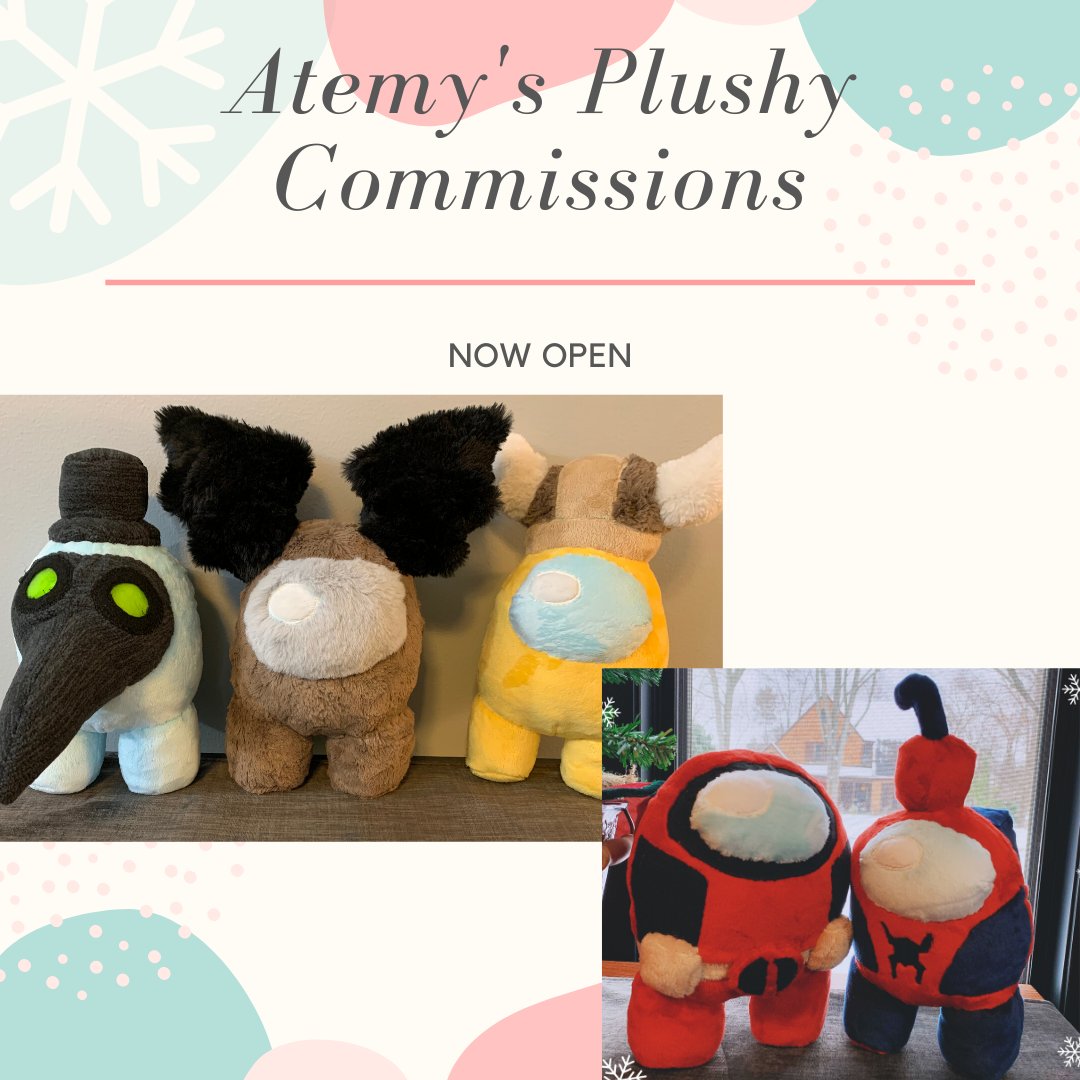 Atemy_Draws's tweet image. Hello! As you may or may not know I sew plushies! I am now opening my commissions to make more custom plushies for interested folks. I am based in the US so please keep that in consideration. If you would like a commission, please fill out the google form! forms.gle/zzrgXmh7CvVDnv…
