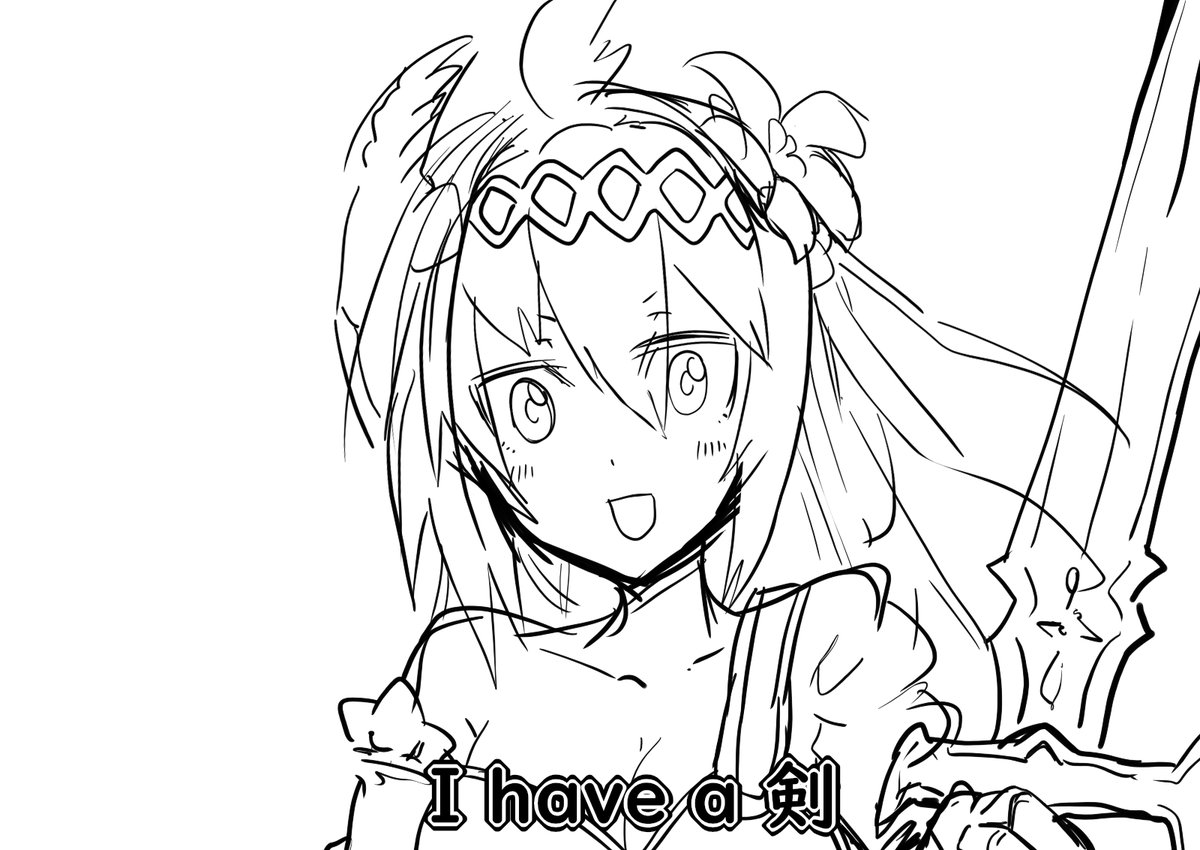 グラブルのジャンヌがまだ剣得意ではなかった頃に描いた落書きがありましたわ… 