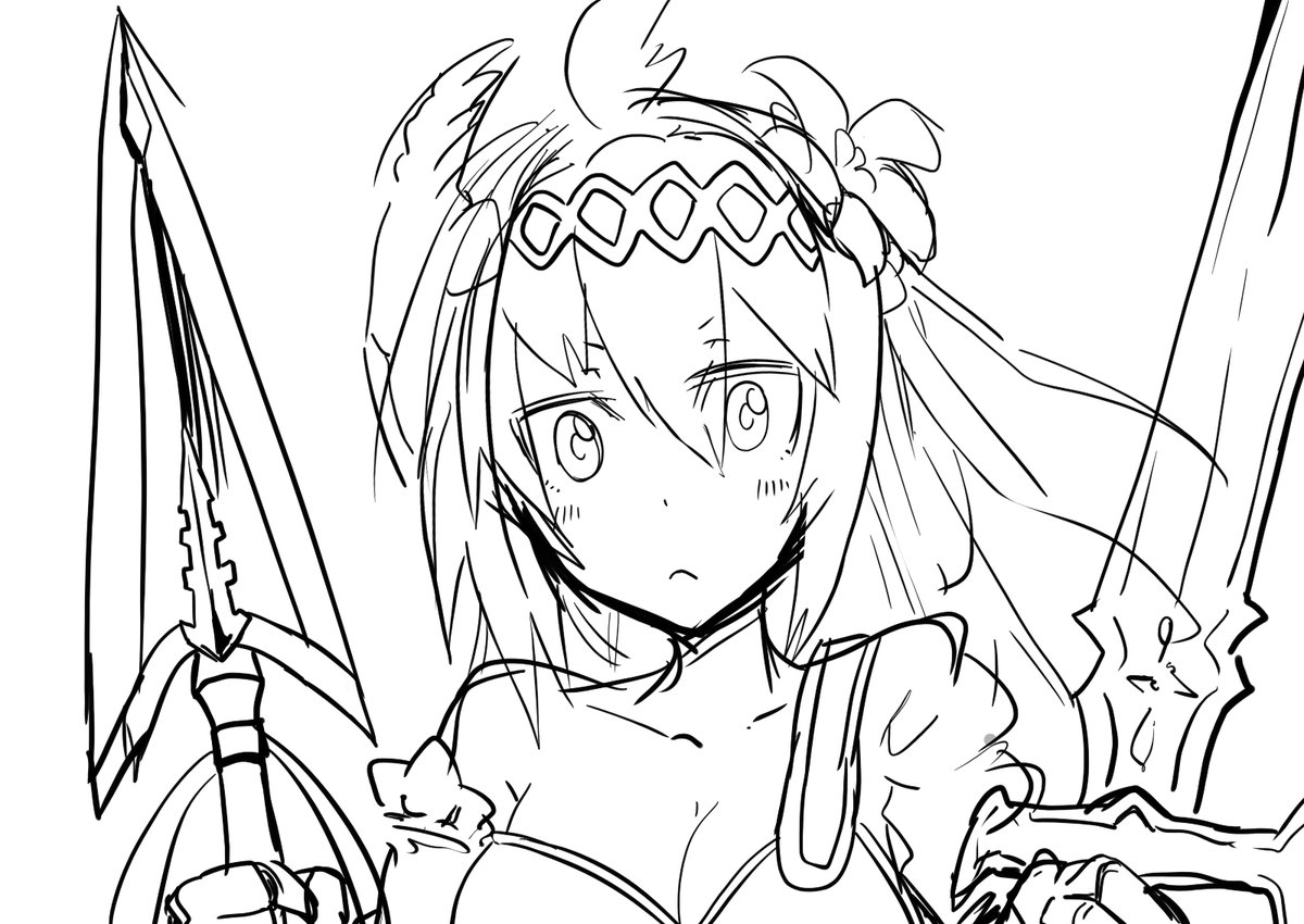 グラブルのジャンヌがまだ剣得意ではなかった頃に描いた落書きがありましたわ… 