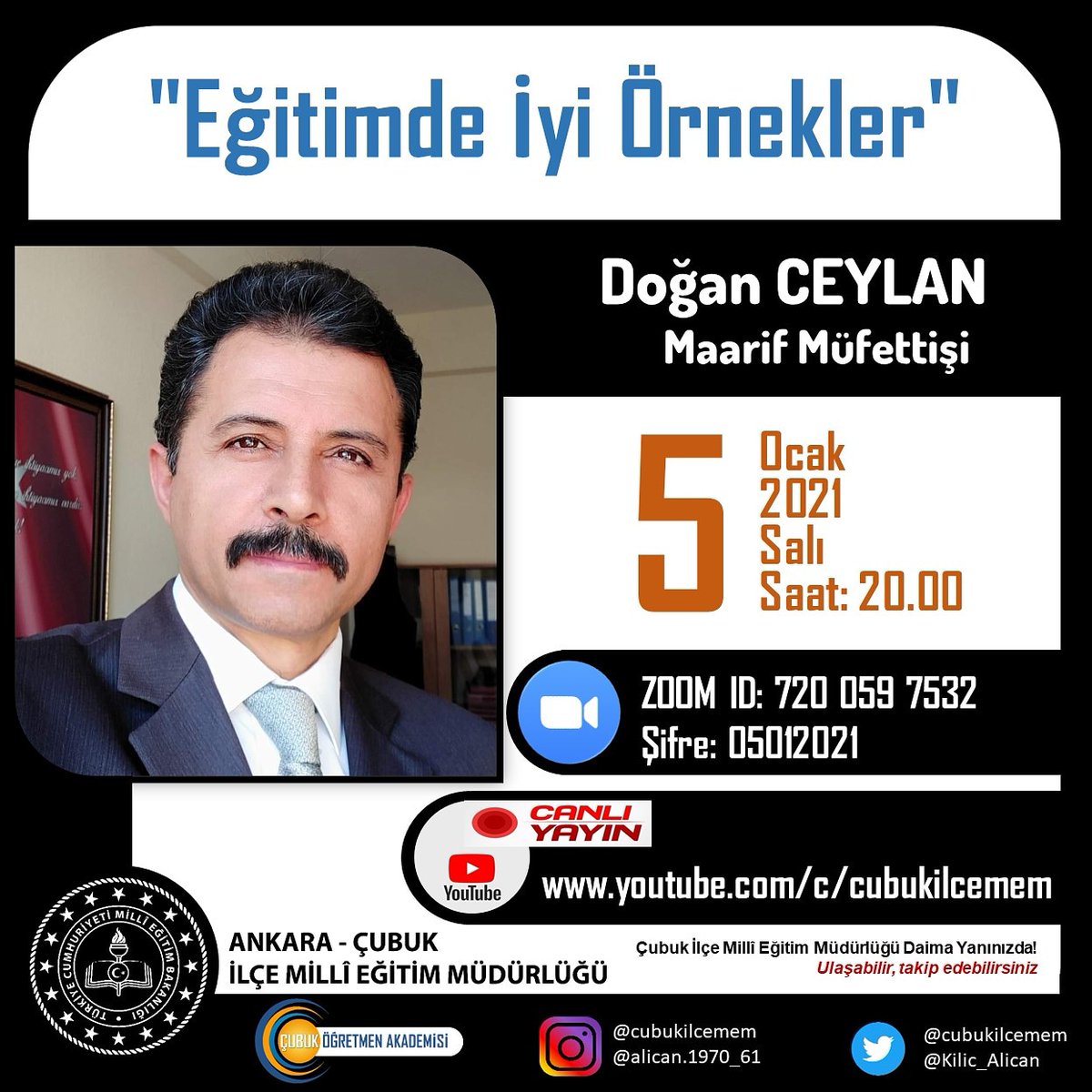 Zülküf SARITEPE (@zsaritepe) on Twitter photo Eğitimde İyi Örnekler / Bugün saat: 20.00
Meeting ID: 720 059 7532
Passcode: 05012021
***
Join Zoom Meeting
eba-gov-tr.zoom.us/j/7200597532
#ÇubukÖğretmenAkademisi
<a href="/cbkkaymakamligi/">Çubuk Kaymakamlığı</a>
<a href="/cubukilcemem/">Çubuk İlçe Millî Eğitim Müdürlüğü</a>
<a href="/Kilic_Alican/">Alican Kılıç</a>
<a href="/dogan_ceylan/">Doğan Ceylan</a>
@yahsibo06
@105e9a43b06d49b
<a href="/tanerasci06/">Taner AŞÇI</a>
<a href="/tayfunARGE/">TAYFUN ÖZTÜRK</a> Eğitimde İyi Örnekler / Bugün saat: 20.00
Meeting ID: 720 059 7532
Passcode: 05012021
***
Join Zoom Meeting
eba-gov-tr.zoom.us/j/7200597532
#ÇubukÖğretmenAkademisi
<a href="/cbkkaymakamligi/">Çubuk Kaymakamlığı</a>
<a href="/cubukilcemem/">Çubuk İlçe Millî Eğitim Müdürlüğü</a>
<a href="/Kilic_Alican/">Alican Kılıç</a>
<a href="/dogan_ceylan/">Doğan Ceylan</a>
@yahsibo06
@105e9a43b06d49b
<a href="/tanerasci06/">Taner AŞÇI</a>
<a href="/tayfunARGE/">TAYFUN ÖZTÜRK</a>