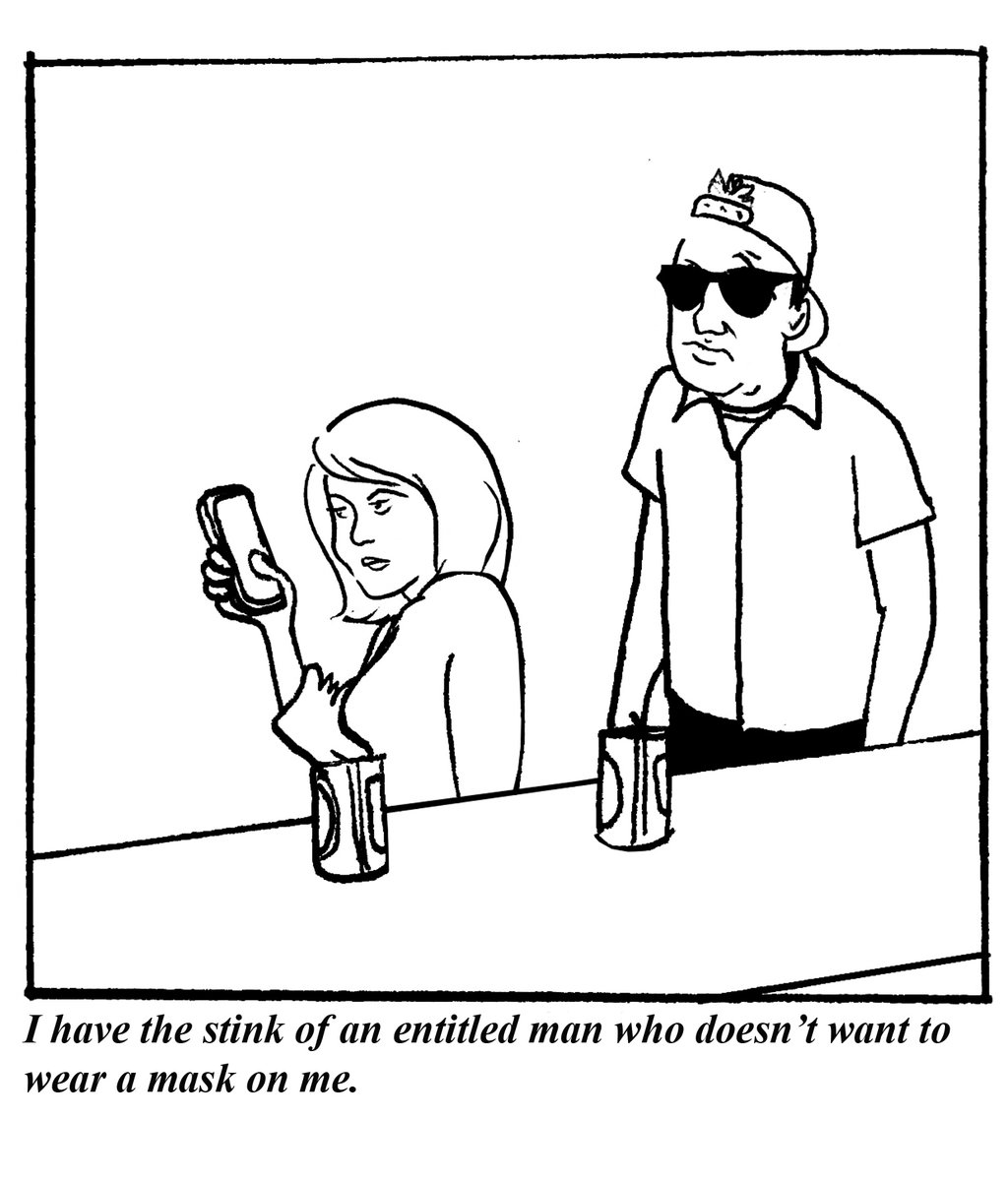 mywingman_84's tweet image. I have the stink of an entitled man who doesn’t want to wear a mask on me. #entitlement #selfabsorbed #narcissist #narcissism #socialdistancing #sociallyconscious #masks #mfdoomforever #health #safety #vote #georgia #georgiaonmymind #undergroundcomix #art #mywingman 1/5/21