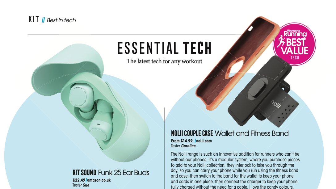 Nolii featured in the January 2021 issue of <a href="/Womensrunninguk/">Women's Running UK</a>. A round-up of the latest essential tech for any workout!🏃‍♀️🏋️‍♀️🚴‍♀️

#Nolii #ImagineBetter #HumanFirst #SimplifyYourLife
