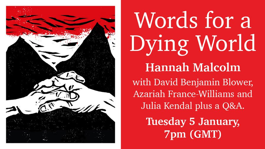 Join us at 7pm TONIGHT for the launch of Words for a Dying World, with @hannahmmalcolm @AzariahAnglican @BenjaminBlower and many others. Register here: scmpress.hymnsam.co.uk/events