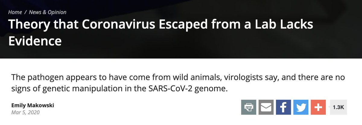 ...and so yes, there are plenty of debunkers about the "SARS-CoV-2 was manufactured" conspiracy theory. https://www.the-scientist.com/news-opinion/theory-that-coronavirus-escaped-from-a-lab-lacks-evidence-67229  https://www.cidrap.umn.edu/news-perspective/2020/05/scientists-exactly-zero-evidence-covid-19-came-lab https://www.snopes.com/news/2020/07/13/heres-how-scientists-know-the-coronavirus-wasnt-made-in-a-lab/  https://www.nationalgeographic.com/science/2020/09/coronavirus-origins-misinformation-yan-report-fact-check-cvd/