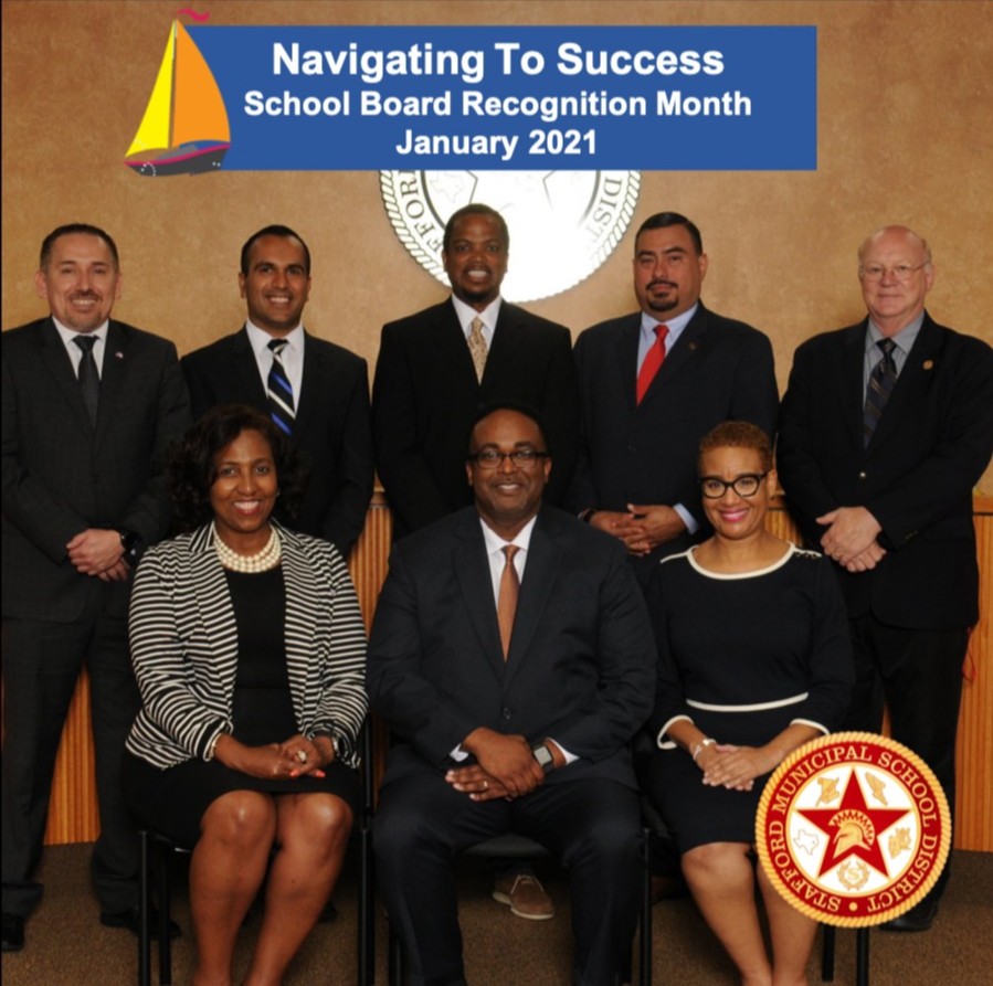 StaffordMSD's tweet image. Governor Greg Abbott has January as School Board Recognition Month as a tribute to the hard-working school board members who play such an important role in our communities and schools. We are so grateful for each member of the #SMSDBoard staying #CommittedToSMSD all year around!