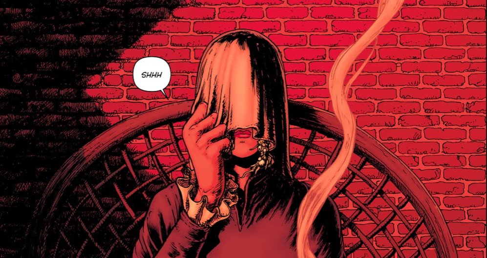 Morrison explicitly states that the purpose of the story is to rid ourselves of the Bastard Rock and Roll Magician archetype as the toxic waste that it is and all that comes with it. In a comic where violence and griseral horror are shown with abandon, an unseen death is telling.