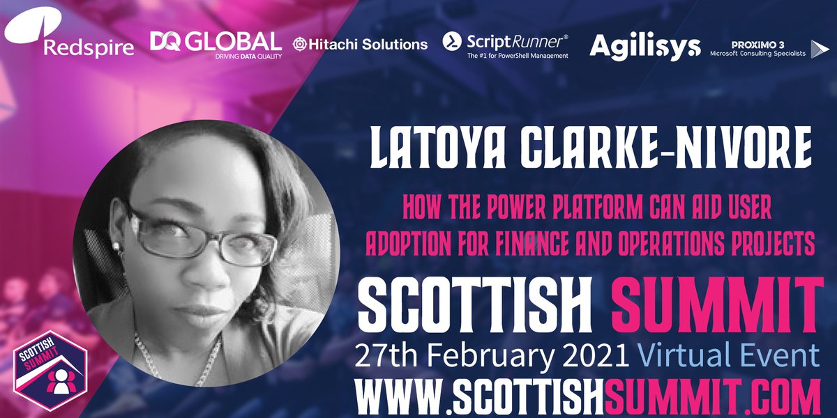 2021 is seeing myself and <a href="/TaniqueWilliam3/">Tanique Williams</a>  presenting on "How the #PowerPlatform can aid user #adoption for #financeandoperations Projects" at #ScottishSummit2021

Register now to hear us provide some great insight at scottishsummit.com
<a href="/scottishsummit/">Scottish Summit</a>